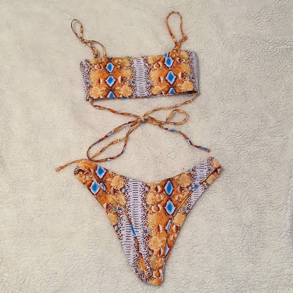 Snake print bathing suit